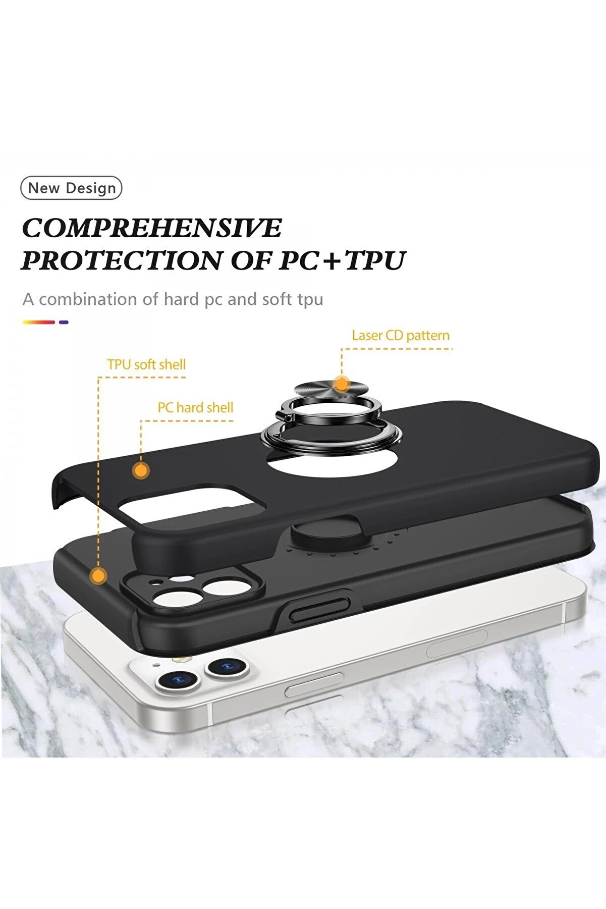 İphone 12 Mi̇ni̇ Kılıf Eli̇t Y&uuml;z&uuml;kl&uuml; Kapak - Si̇yah - Dropx1037-6632