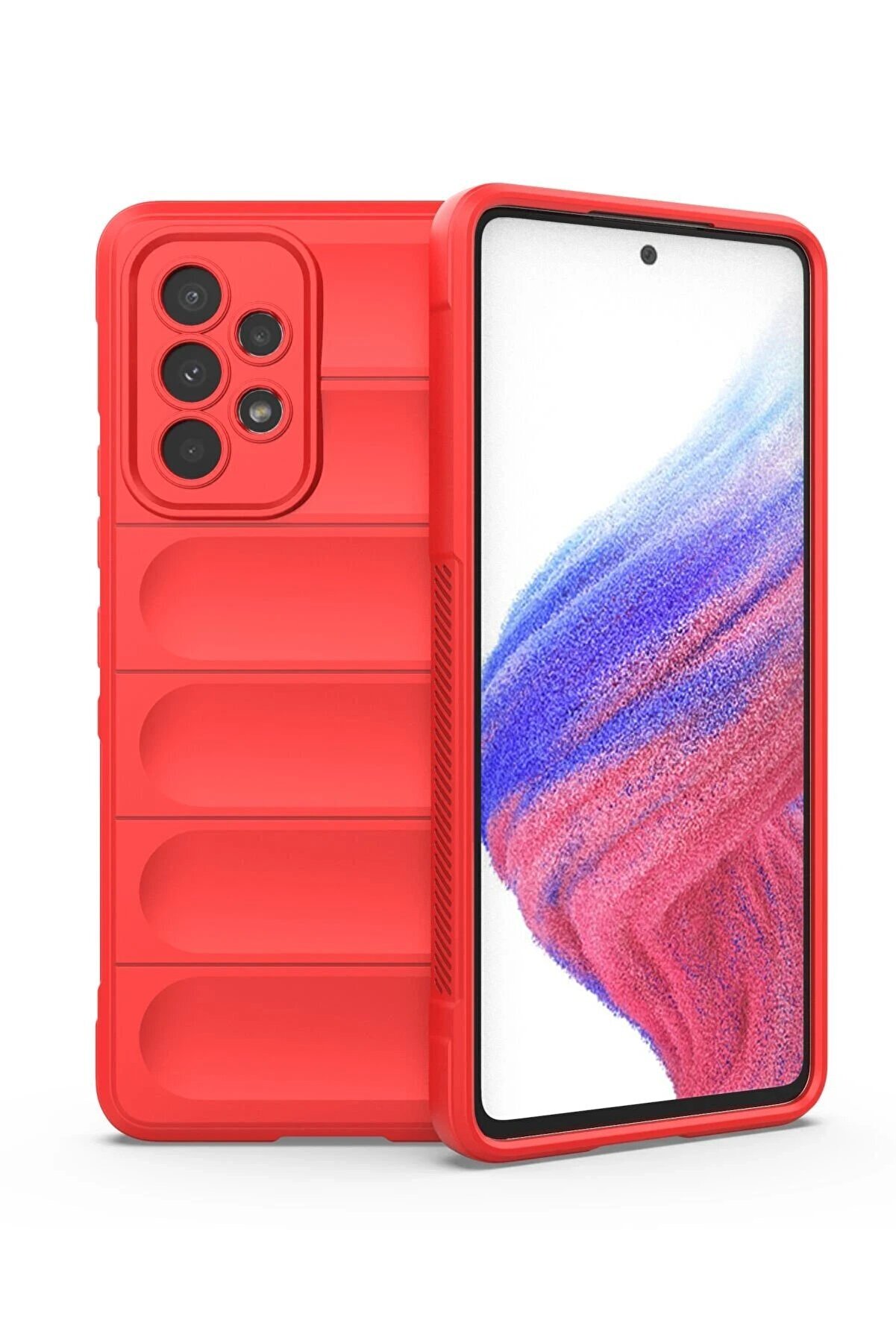 CepteToptan Samsung Galaxy A53 5G Kılıf Optimum Silikon - Kırmızı - DROPX6709-3877