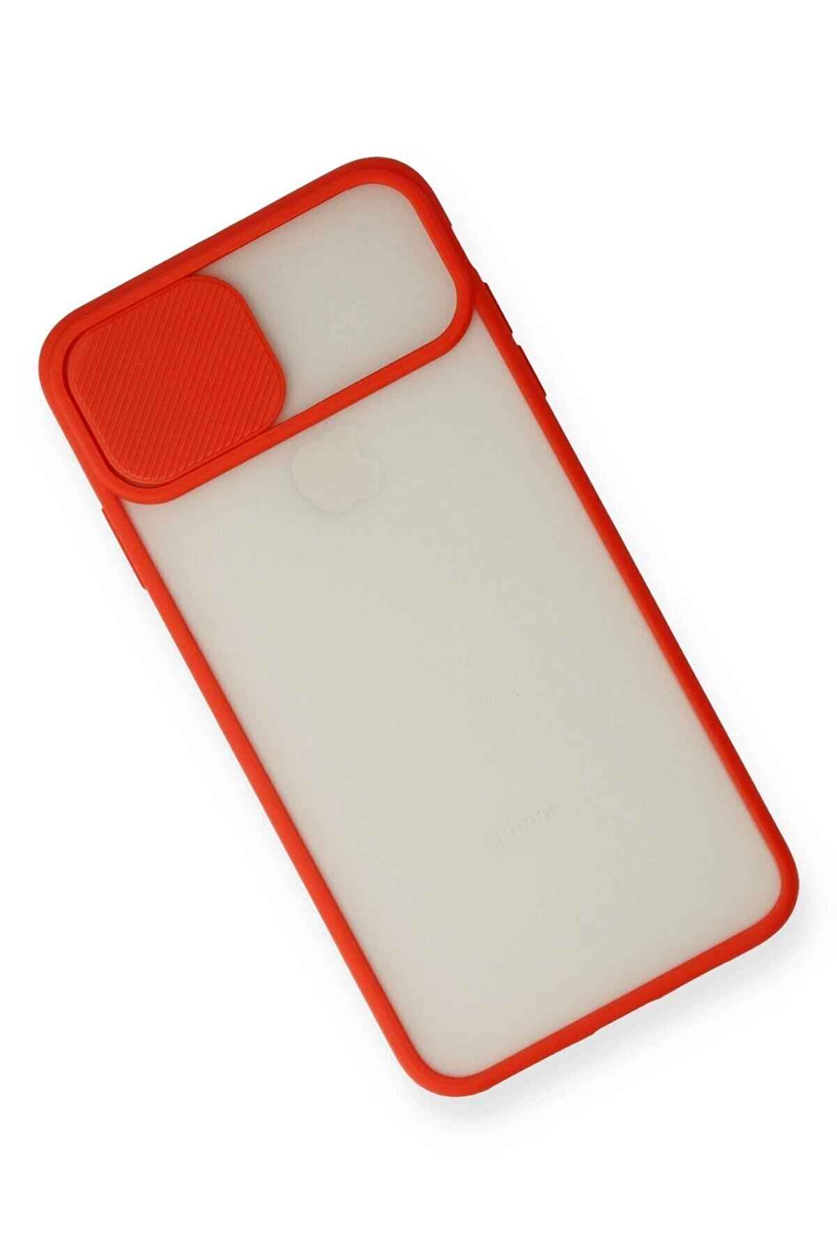 İphone X Kılıf Palm Buzlu Kamera S&uuml;rg&uuml;l&uuml; Si̇li̇kon - Kırmızı - Dropx2298-5347