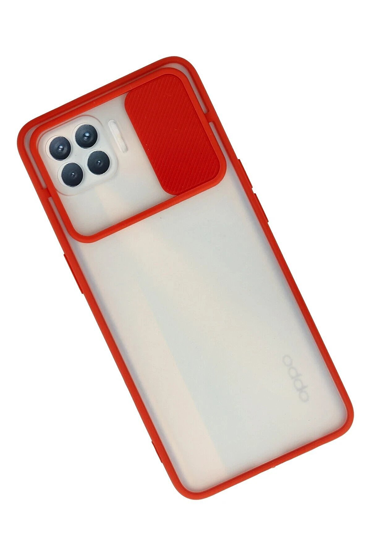 Oppo Reno 4 Li̇te Kılıf Palm Buzlu Kamera Sürgülü Si̇li̇kon - Kırmızı - Dropx1840-6757