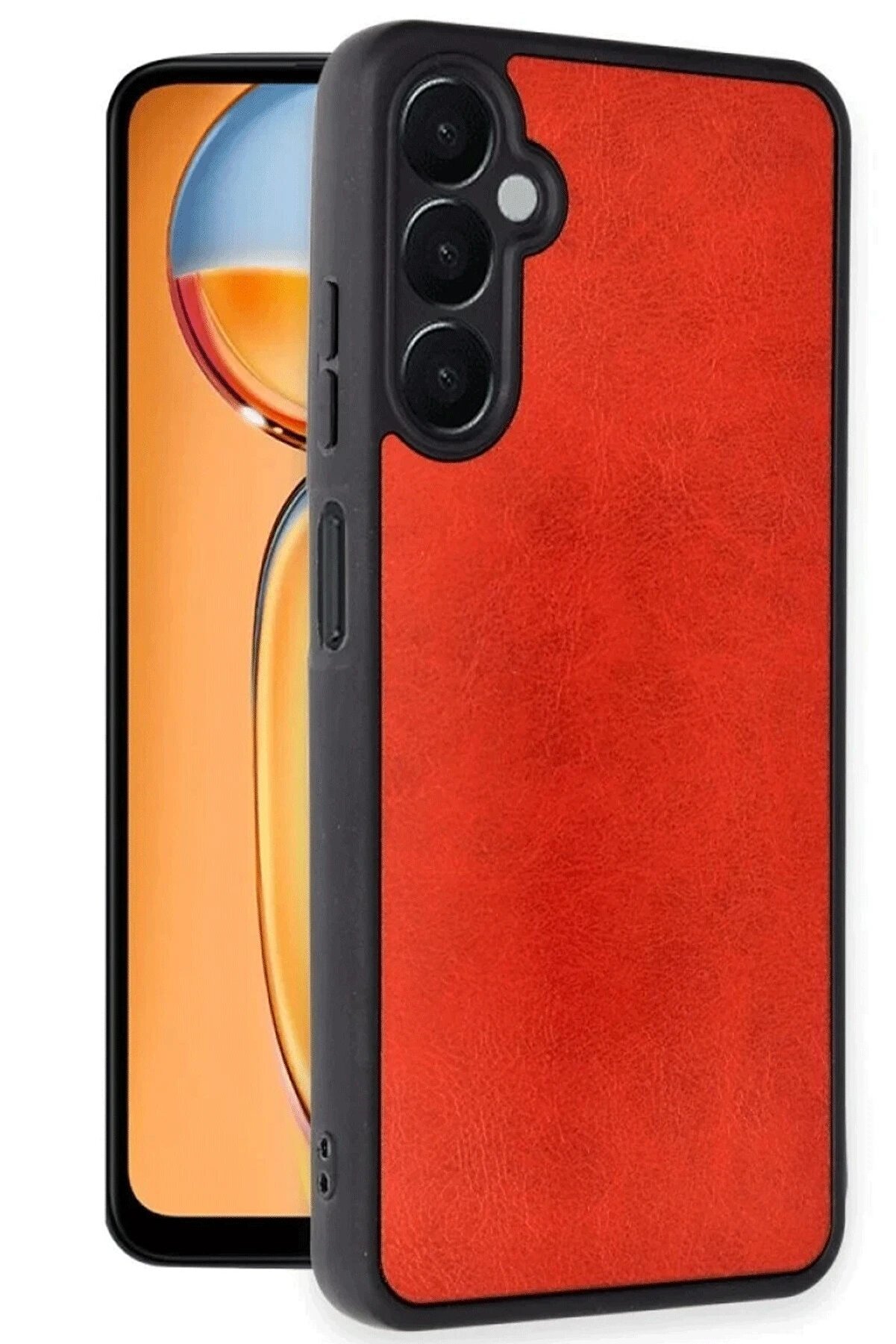 Samsung Galaxy S24 Fe Kılıf Aras Deri̇ Kapak - Kırmızı - Dropx1993-7803