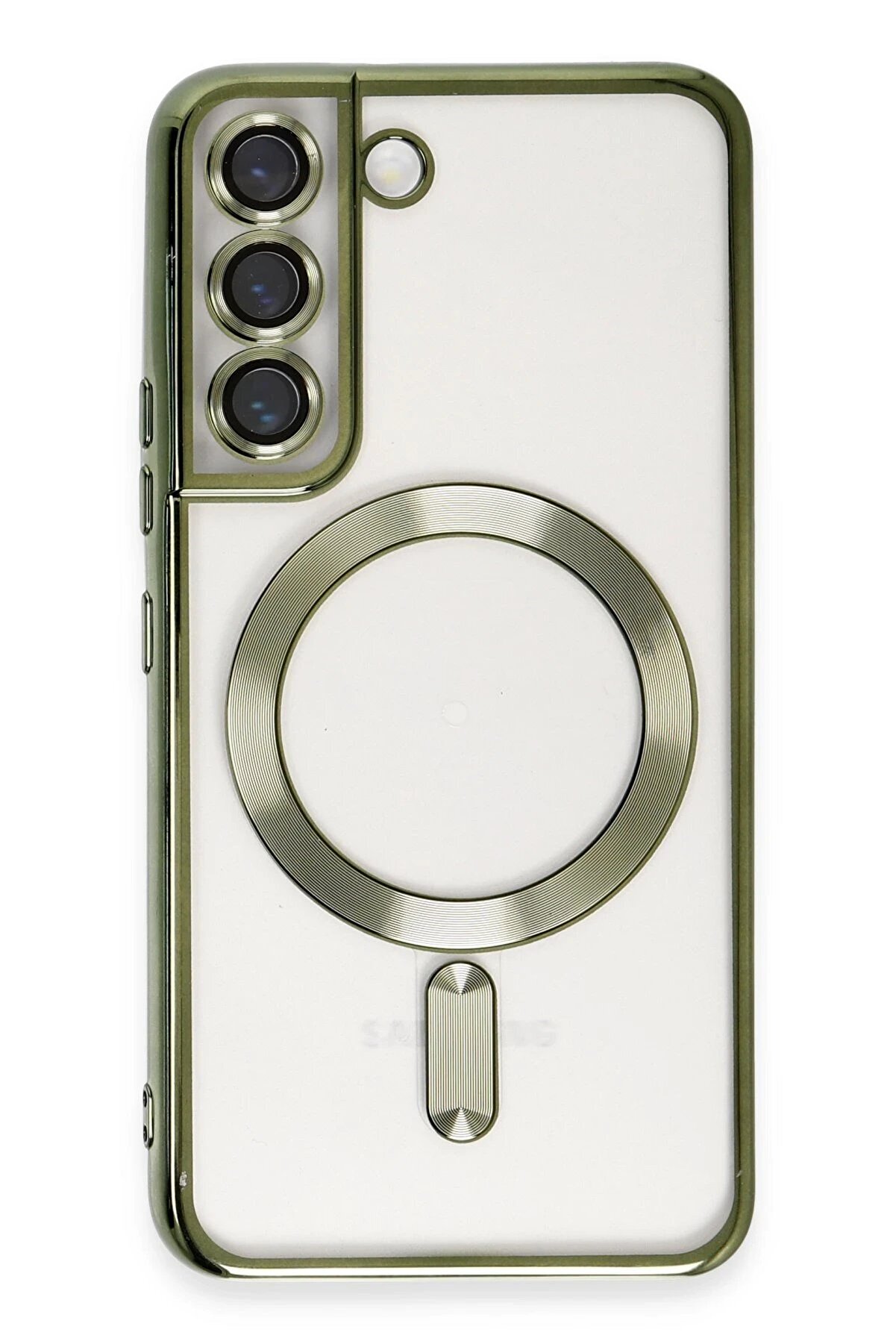 CepteToptan Samsung Galaxy S22 Kılıf Kross Magneticsafe Kapak - Koyu Yeşil - DROPX9322-5570