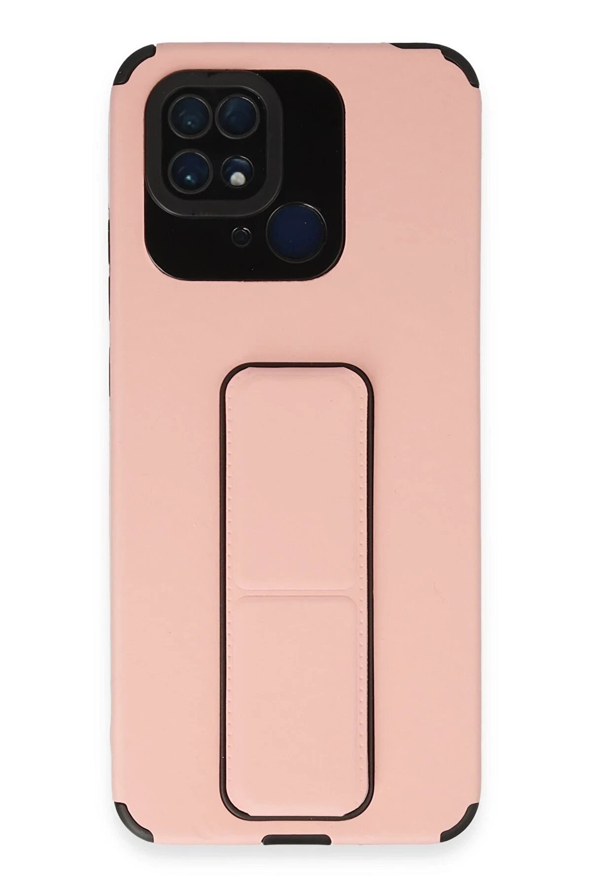 Xi̇aomi̇ Redmi̇ 10C Kılıf Mega Standlı Si̇li̇kon - Pudra - Dropx7576-9841