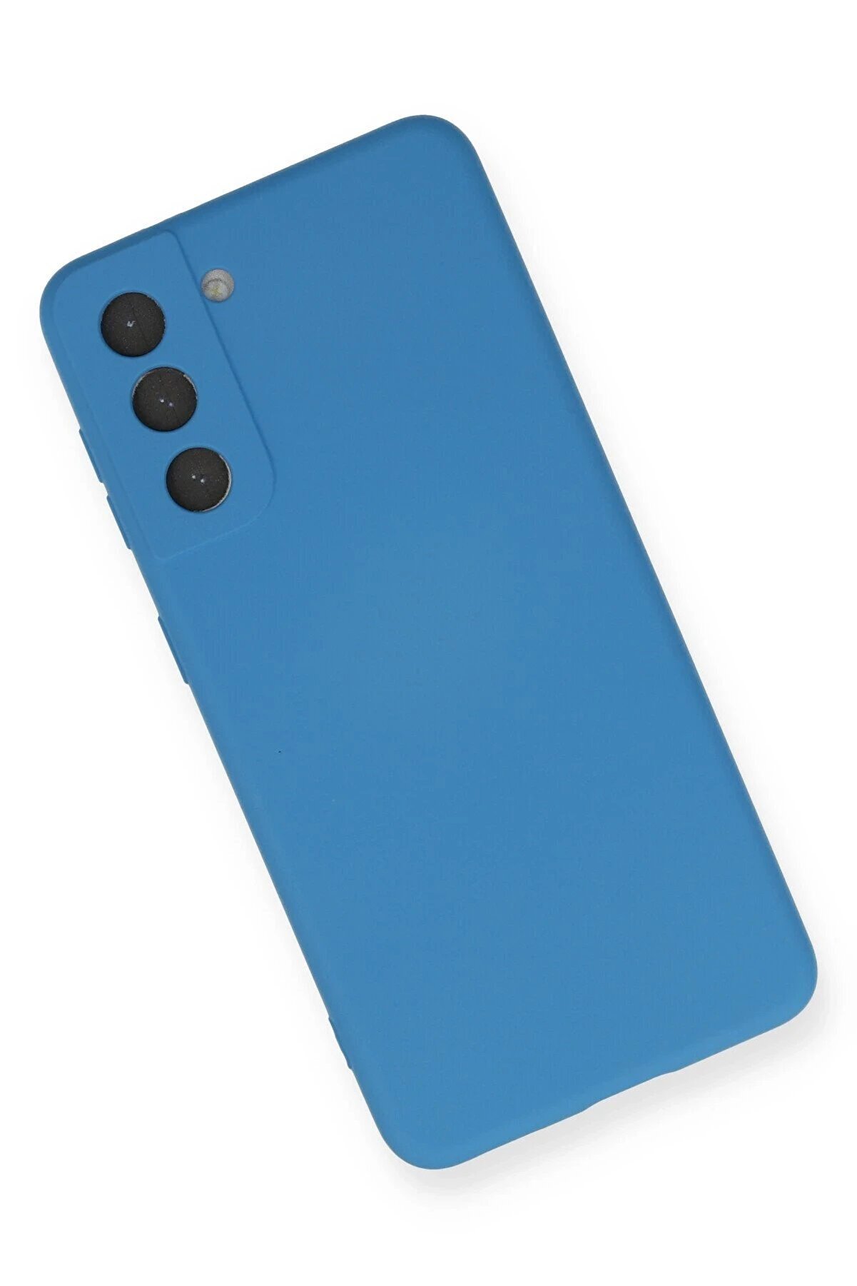 Samsung Galaxy S21 Kılıf Nano İçi̇ Kadi̇fe Si̇li̇kon - Mavi̇ - Dropx5178-1693