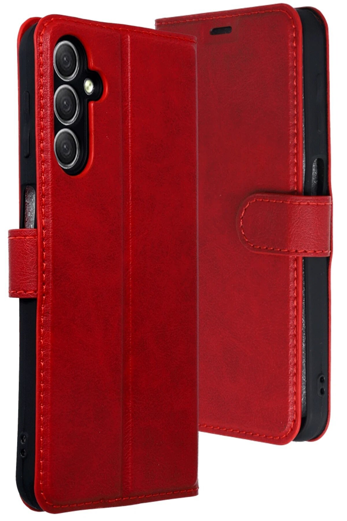 Samsung Galaxy A24 4G Kılıf Trend S Plus Kapaklı Kılıf - Kırmızı - Dropx4515-9431