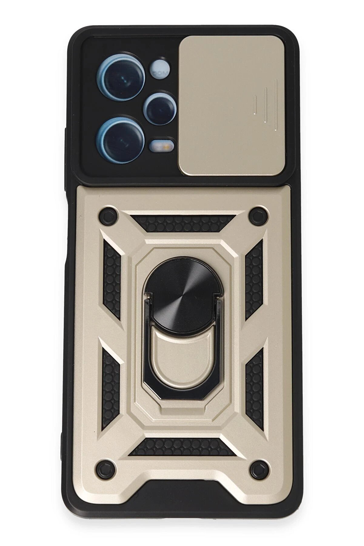 CepteToptan Xiaomi Redmi Note 12 Pro 5G Kılıf Pars Lens Yüzüklü Silikon - Gold - DROPX6798-2117