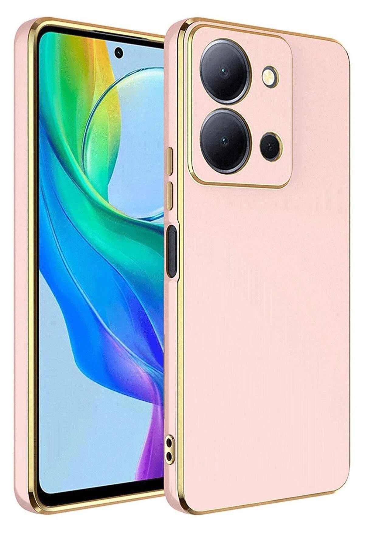 CepteToptan Vivo Y36 Kılıf Volet Silikon - Pembe - DROPX5851-1133