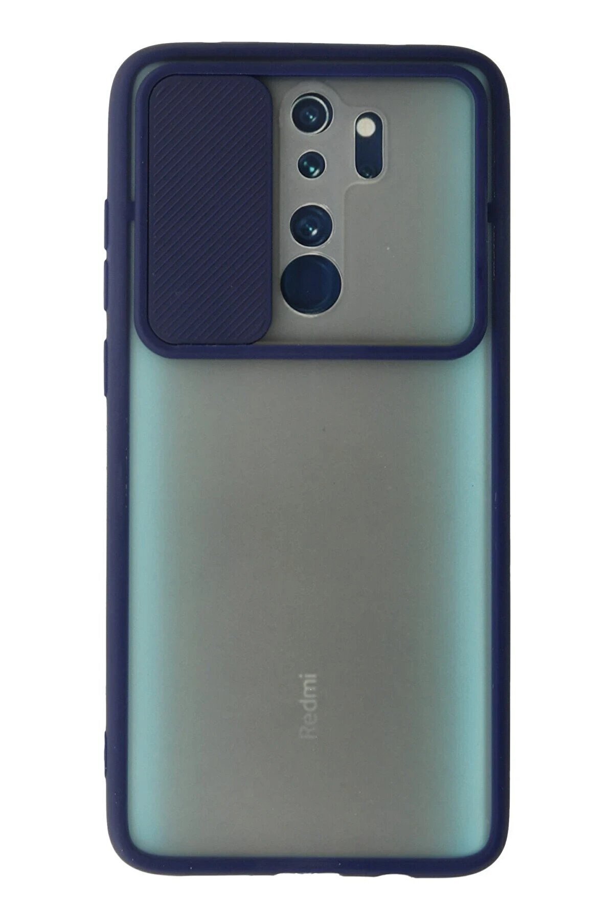 Xi̇aomi̇ Redmi̇ Note 8 Pro Kılıf Palm Buzlu Kamera Sürgülü Si̇li̇kon - Laci̇vert - Dropx1950-1292