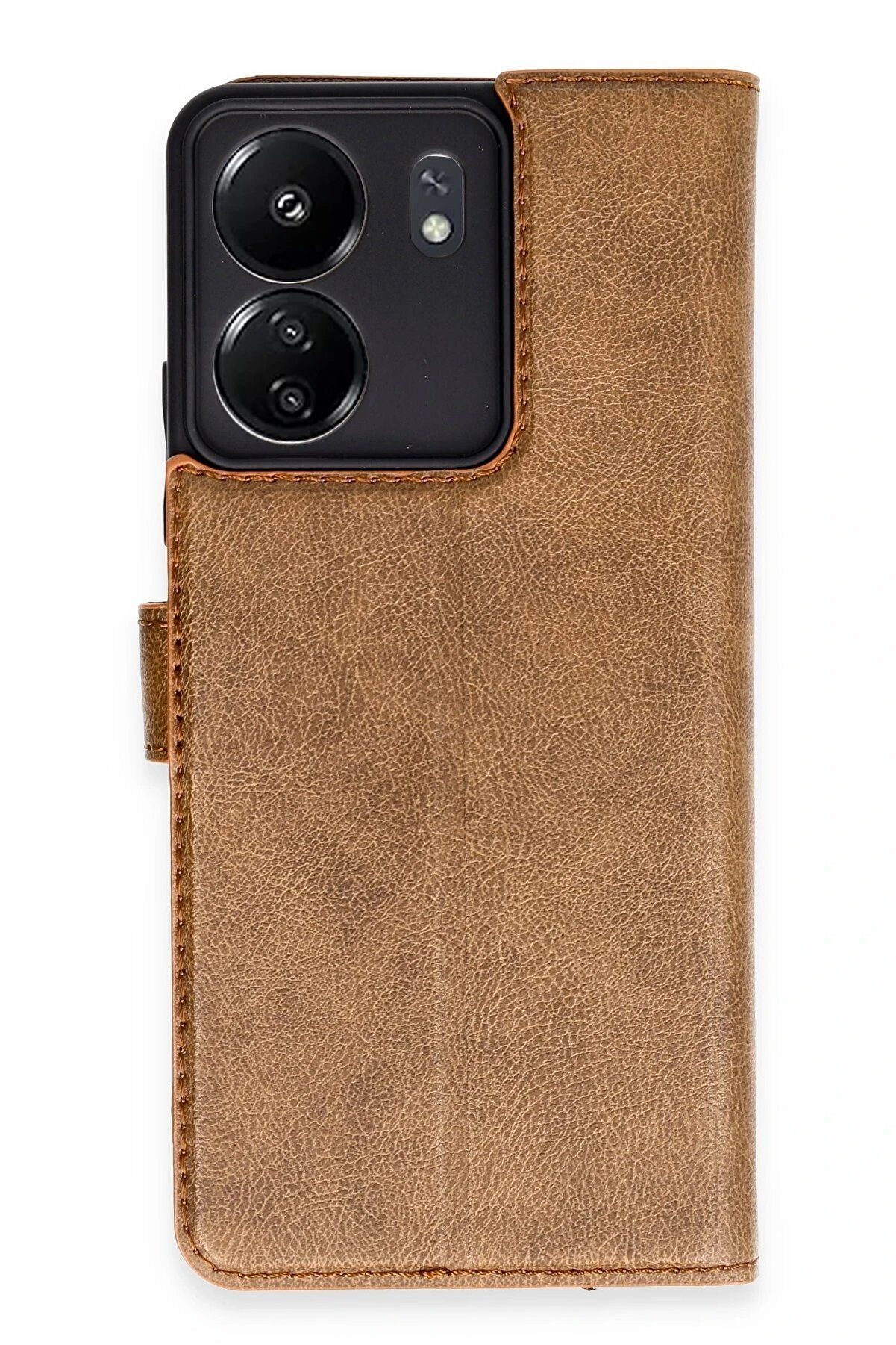 CepteToptan Xiaomi Redmi 13C Kılıf Trend S Plus Kapaklı Kılıf - Taba - DROPX2015-3439