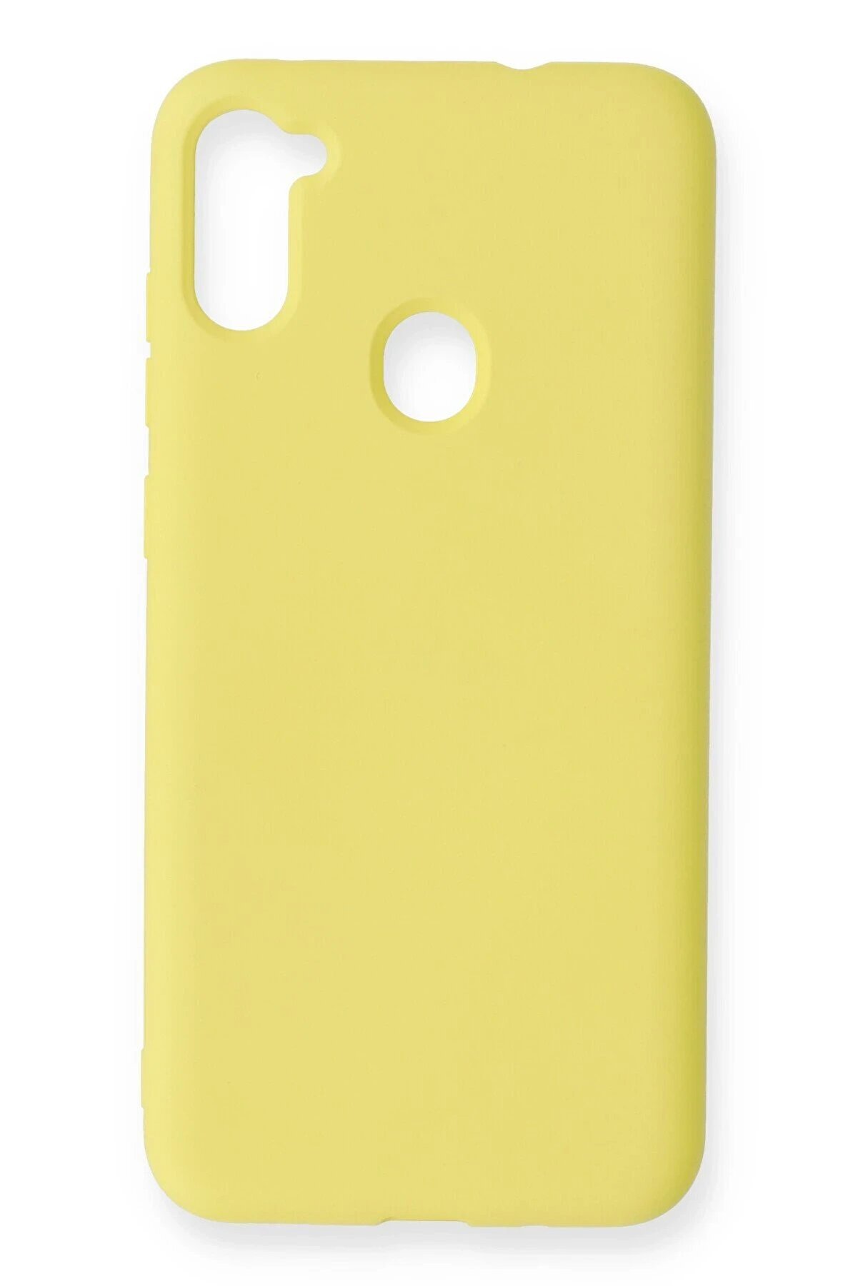 CepteToptan Samsung Galaxy A11 Kılıf Nano i&ccedil;i Kadife Silikon - Sarı - DROPX3238-2079