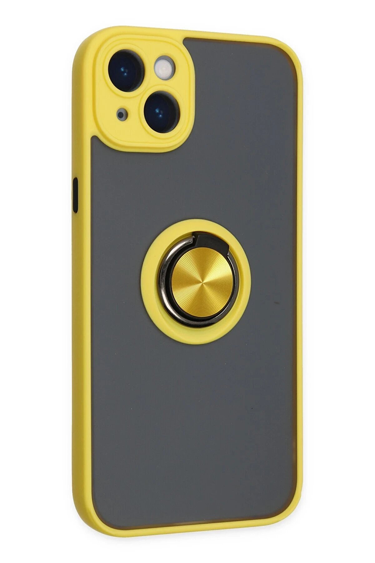 İphone 14 Kılıf Montreal Y&uuml;z&uuml;kl&uuml; Si̇li̇kon Kapak - Sarı - Dropx9674-9158
