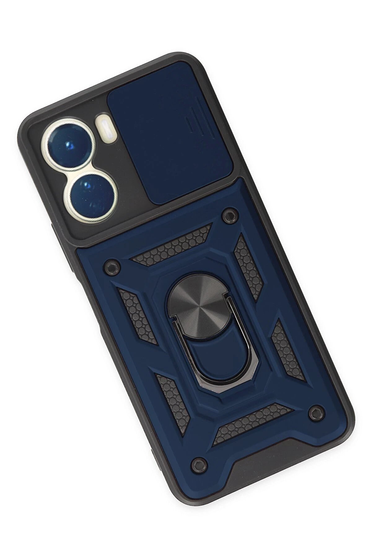 Vi̇vo Y16 Kılıf Pars Lens Yüzüklü Si̇li̇kon - Laci̇vert - Dropx2146-6232