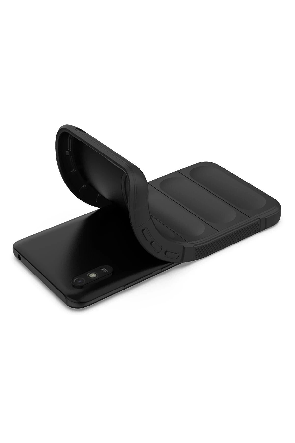 Xi̇aomi̇ Redmi̇ 9A Kılıf Opti̇mum Si̇li̇kon - Si̇yah - Dropx8287-5061