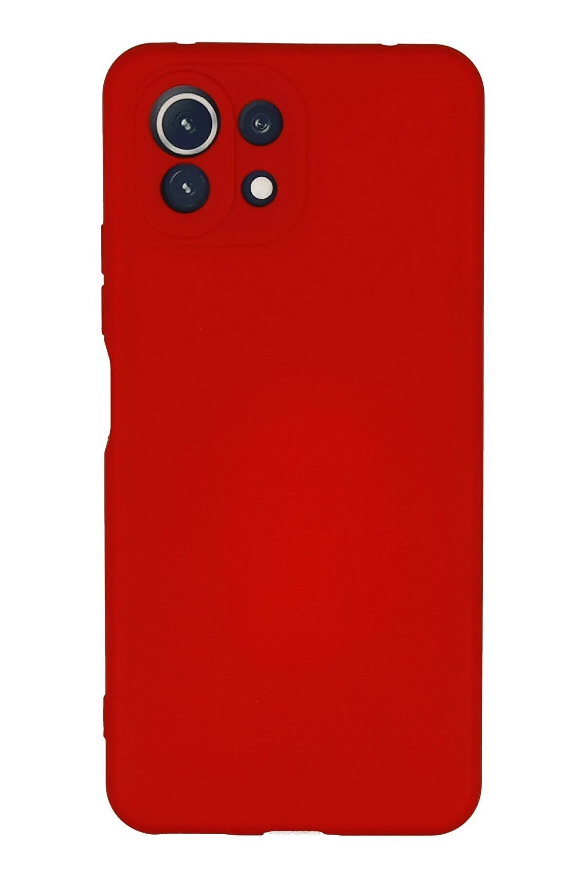 CepteToptan Xiaomi Mİ 11 Lite Kılıf Nano içi Kadife Silikon - Kırmızı - DROPX6094-8209