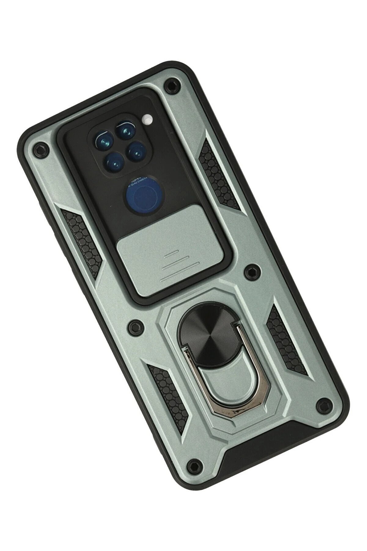 Xi̇aomi̇ Redmi̇ Note 9 Kılıf Pars Lens Yüzüklü Si̇li̇kon - Yeşi̇l - Dropx8859-6163