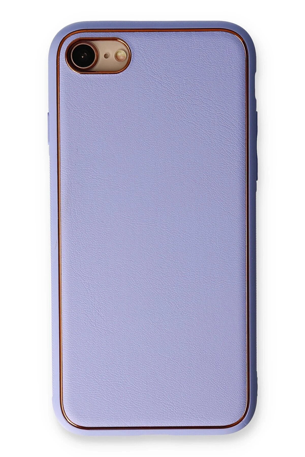 CepteToptan iPhone 7 Kılıf Coco Deri Silikon Kapak - Açık Lila - DROPX4889-1139