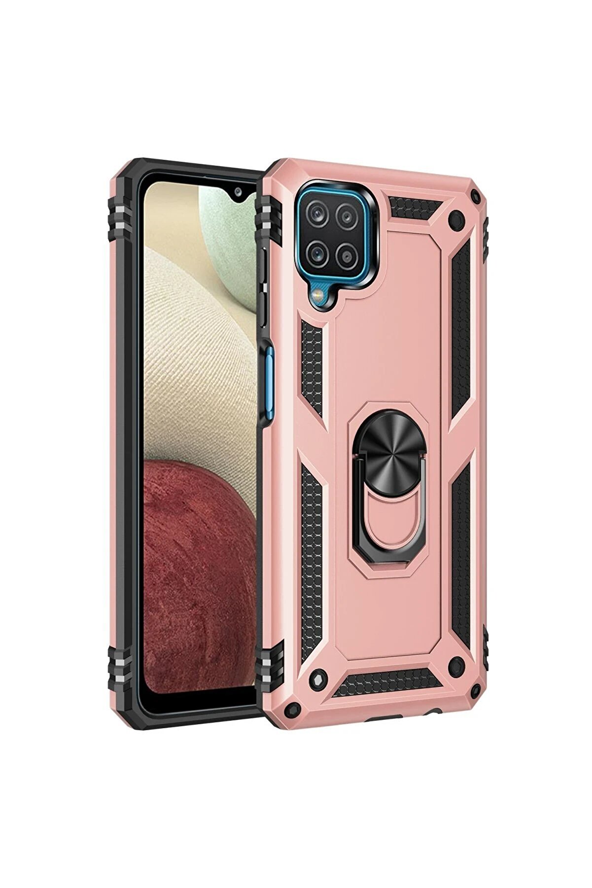 CepteToptan Samsung Galaxy A22 Kılıf Sofya Y&uuml;z&uuml;kl&uuml; Silikon Kapak - Rose - DROPX2942-1501