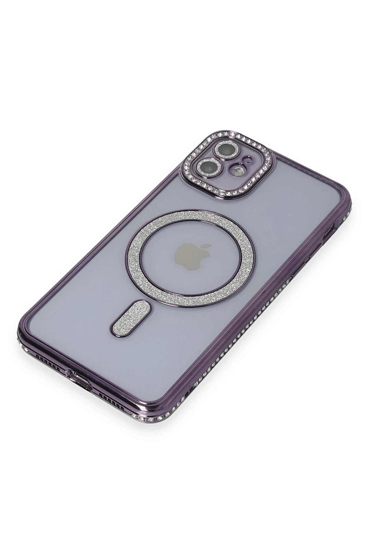 İphone 11 Kılıf Joke Si̇mli̇ Magneti̇csafe Kılıf - Deri̇n Mor - Dropx1712-3273