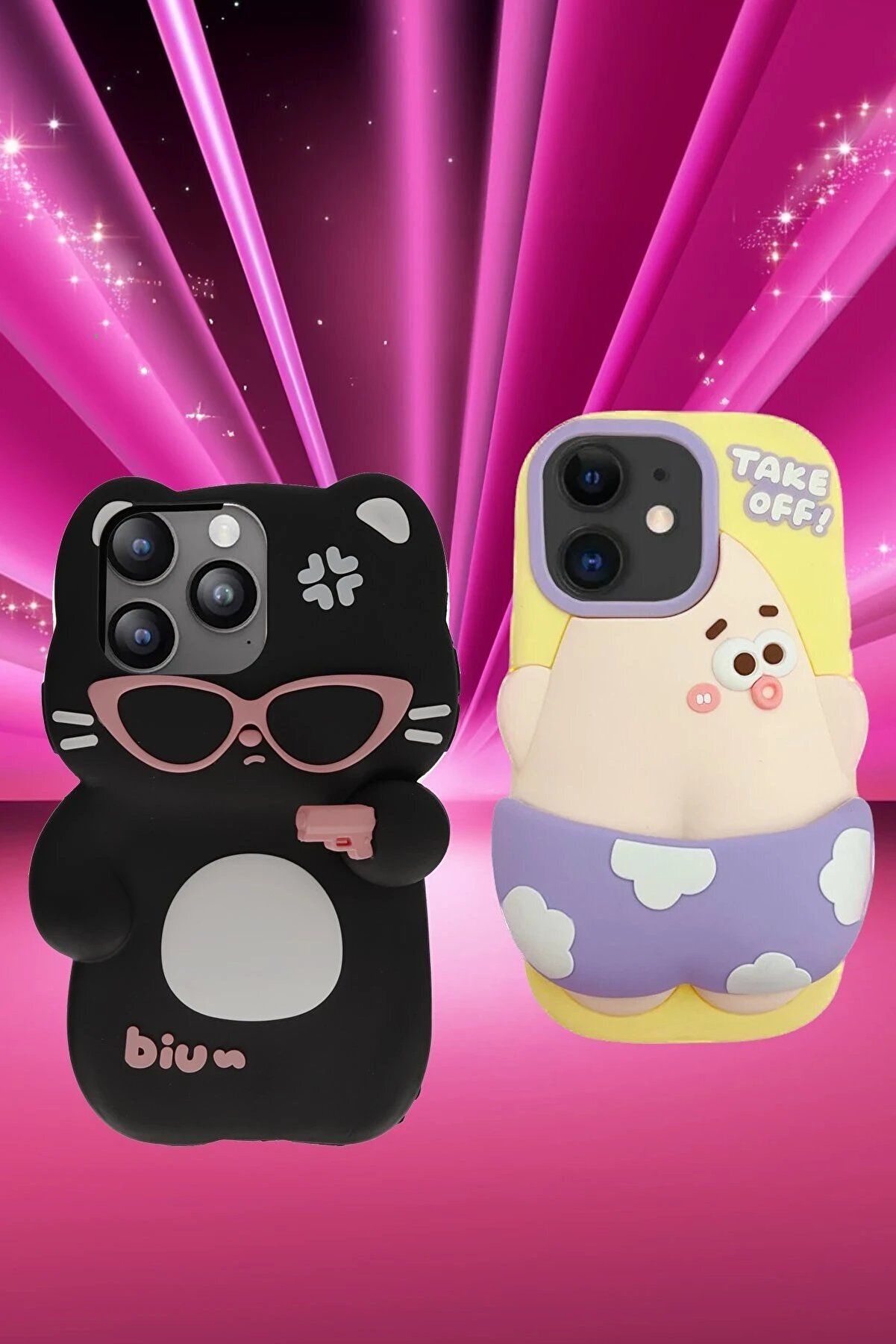 İphone 15 Pro Max Kılıf Poky Karakter Si̇li̇kon Kapak - Desen 5 - Dropx8744-3030