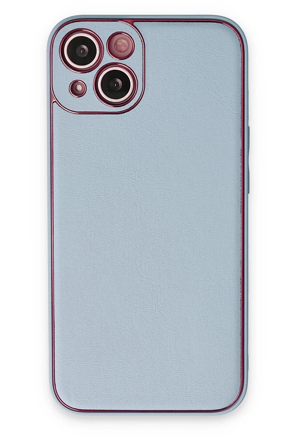 CepteToptan iPhone 14 Plus Kılıf Coco Deri Silikon Kapak - Sky Blue - DROPX1634-8035