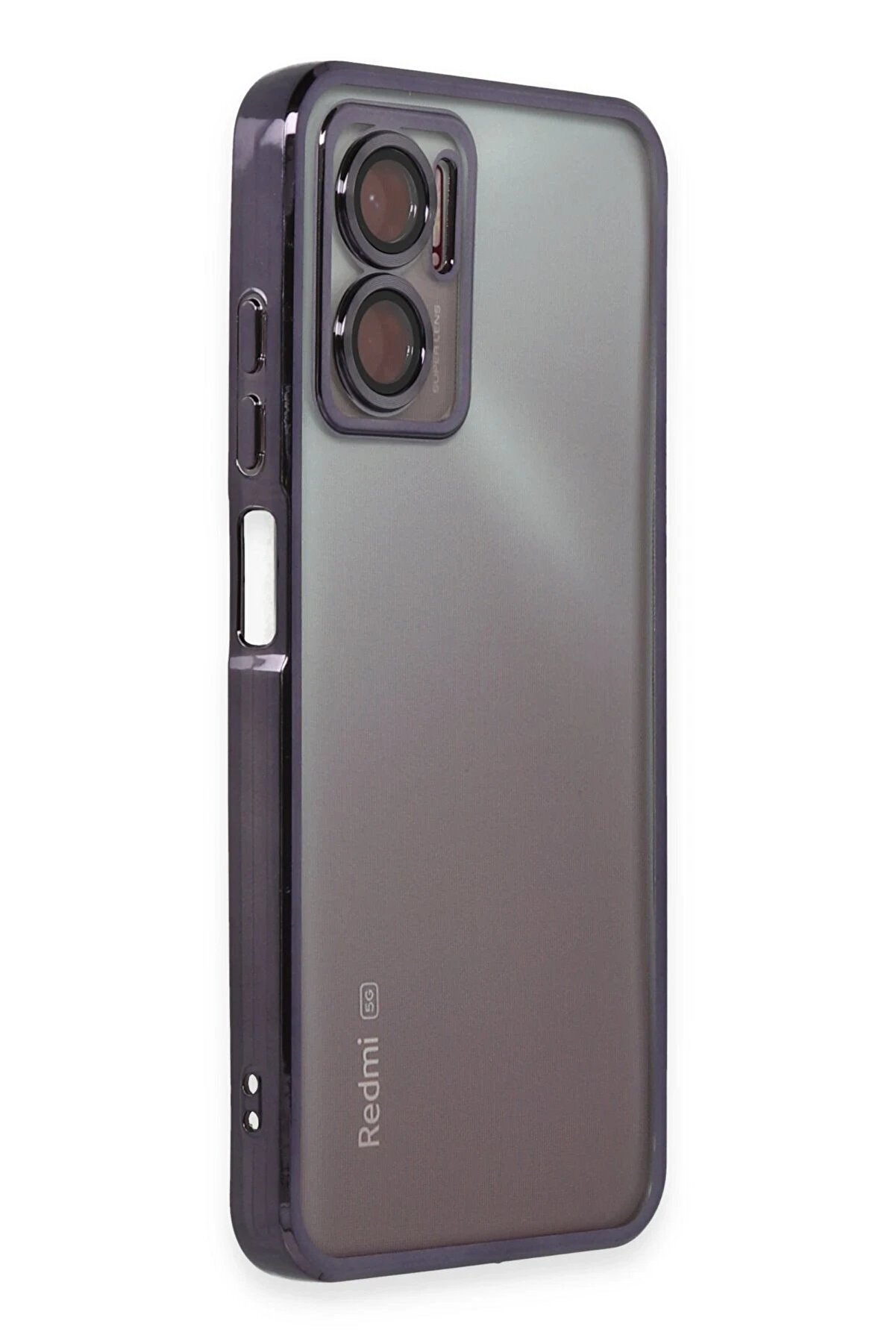 Xi̇aomi̇ Redmi̇ 10 5G Kılıf Lensli̇ Si̇li̇kon - Mor - Dropx6432-7019