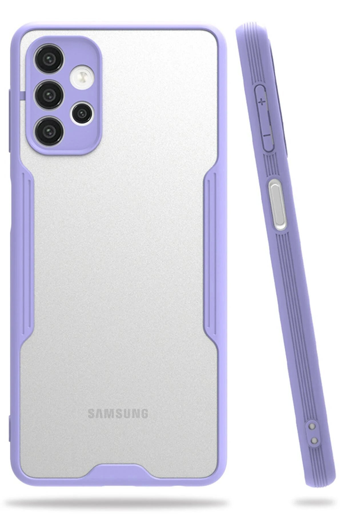CepteToptan Samsung Galaxy A52 Kılıf Platin Silikon - Lila - DROPX5285-3503