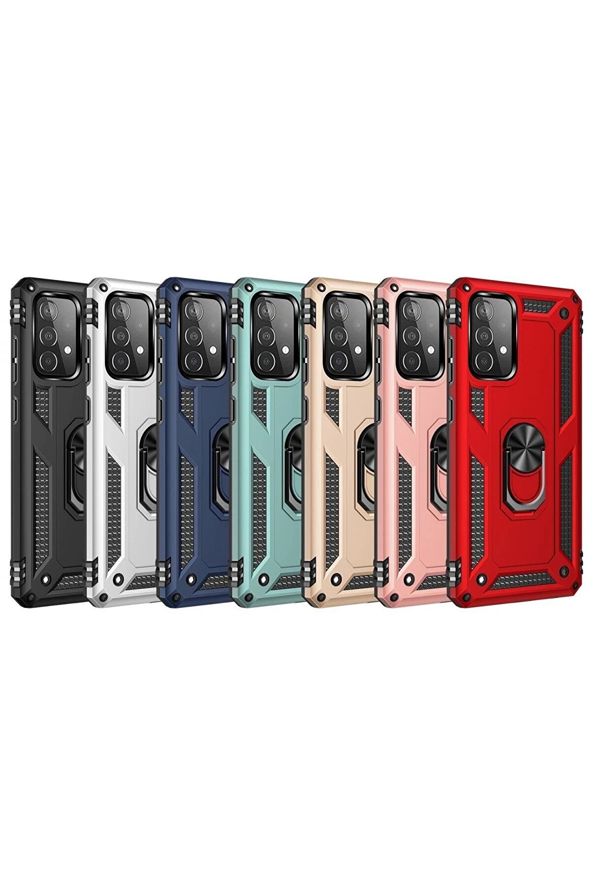 Samsung Galaxy A33 5G Kılıf Sofya Yüzüklü Si̇li̇kon Kapak - Gold - Dropx7706-5309