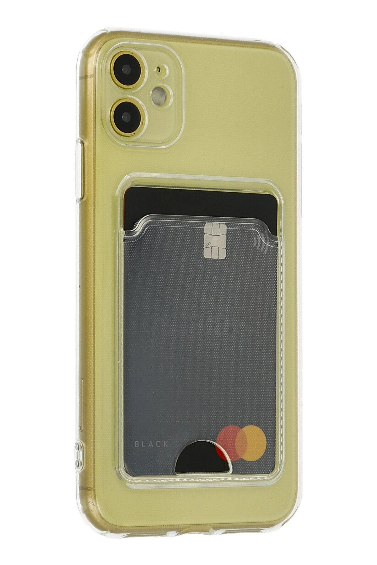 CepteToptan iPhone 11 Kılıf Kart Şeffaf Silikon - Şeffaf - DROPX1597-3673