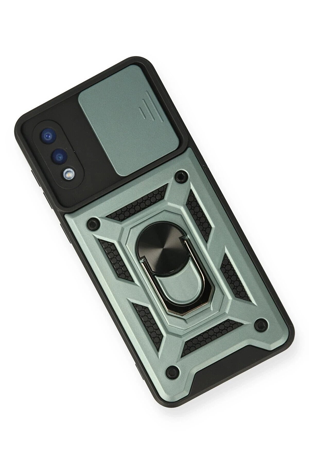 Samsung Galaxy A02 Kılıf Pars Lens Yüzüklü Si̇li̇kon - Yeşi̇l - Dropx7780-6815