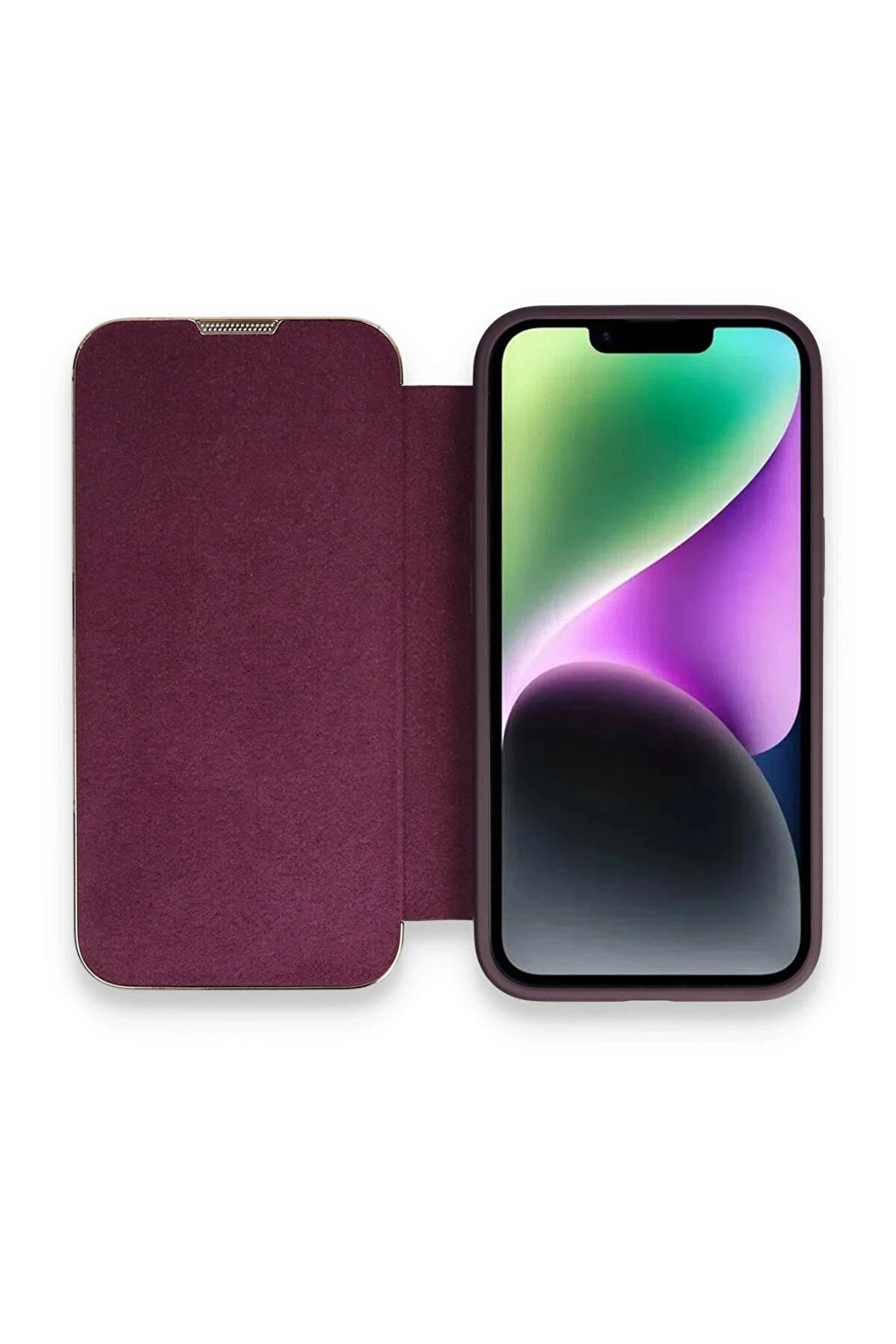 CepteToptan iPhone 14 Pro Max Kılıf Dolpin Kapaklı - Derin Mor - DROPX7263-8883