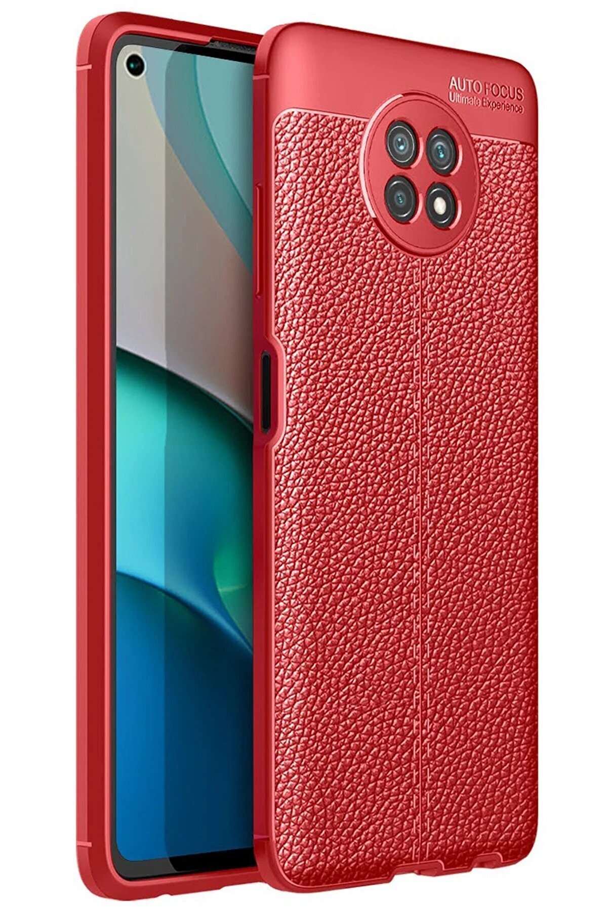 CepteToptan Xiaomi Redmi Note 9 5G Kılıf Auto Focus Kapak - Kırmızı - DROPX2346-9404