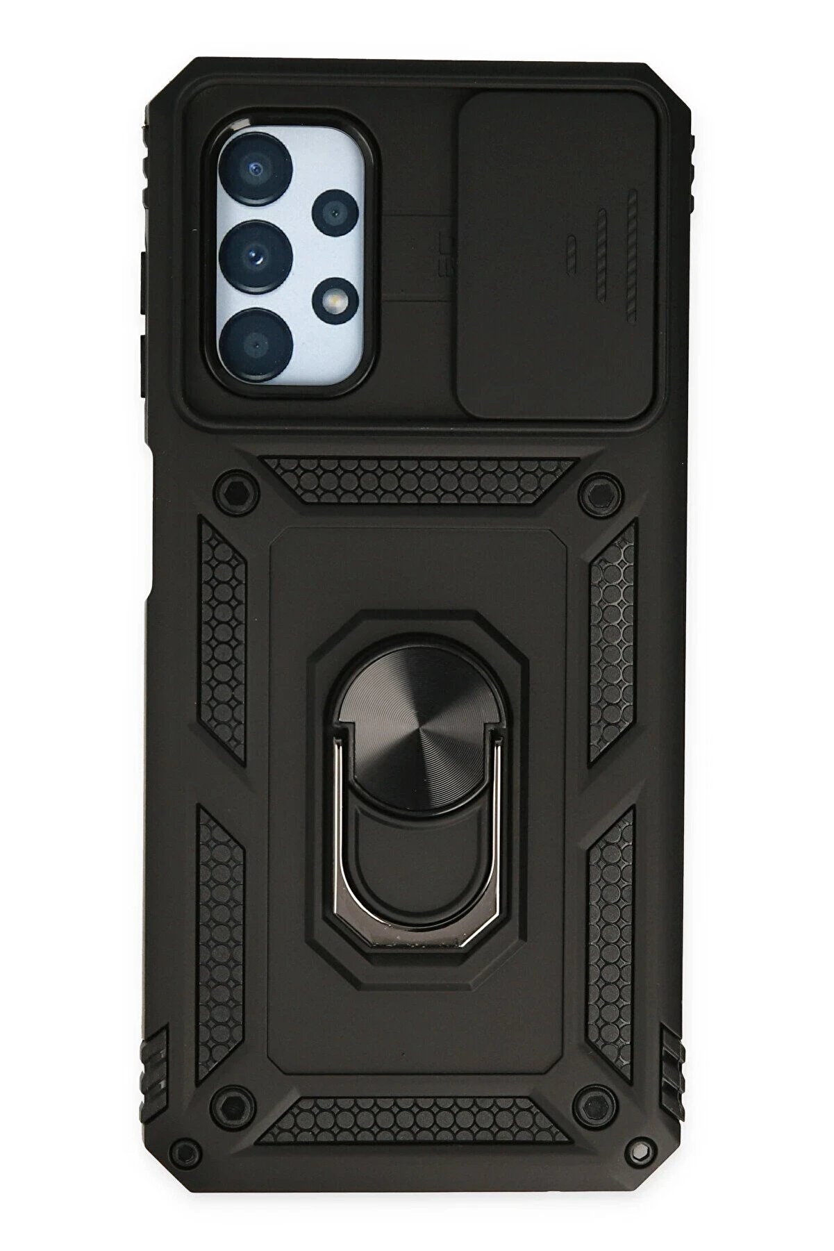 CepteToptan Samsung Galaxy A33 5G Kılıf Pars Lens Yüzüklü Silikon - Siyah - DROPX3367-7815