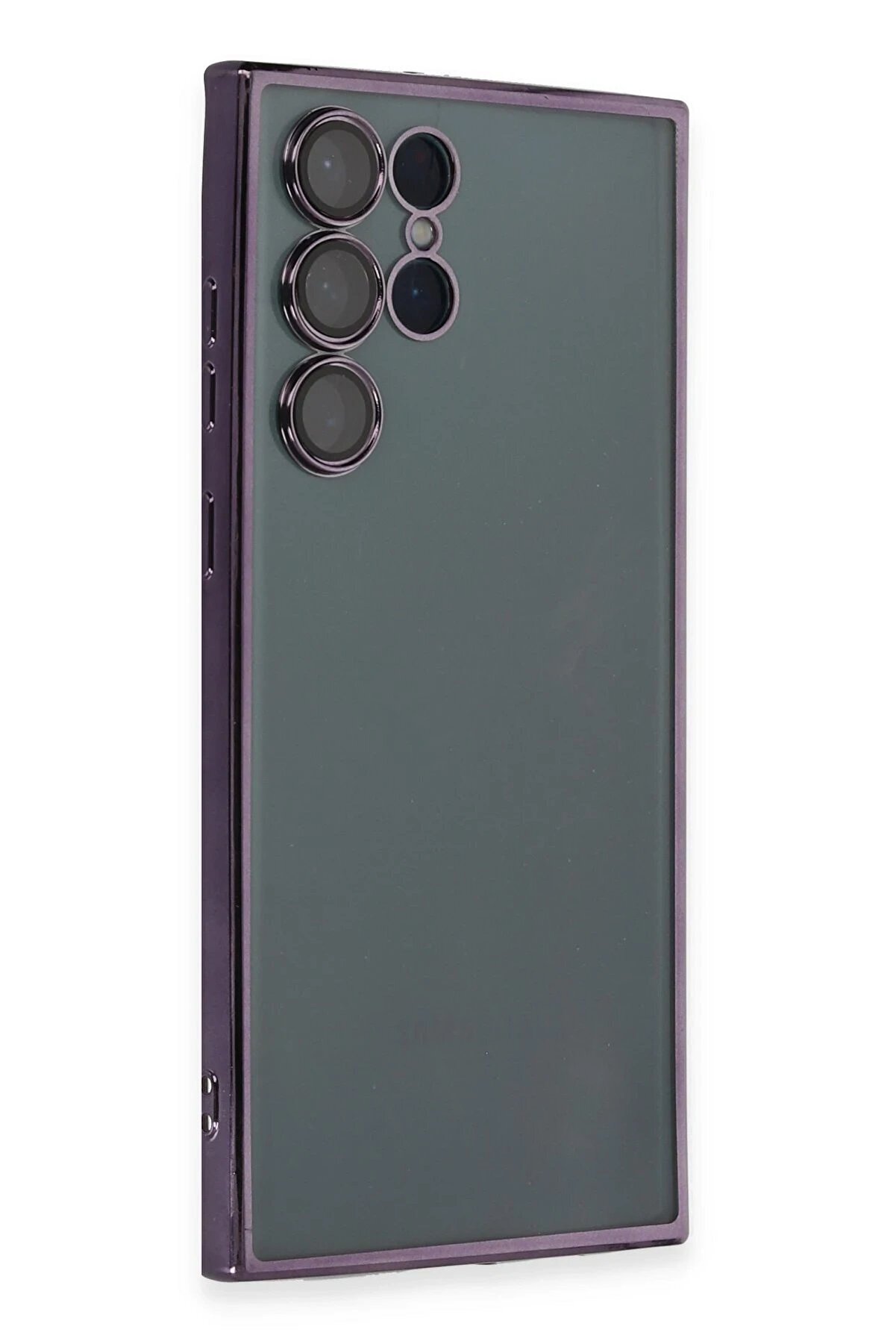 CepteToptan Samsung Galaxy S22 Ultra Kılıf Lensli Silikon - Mor - DROPX6901-8000