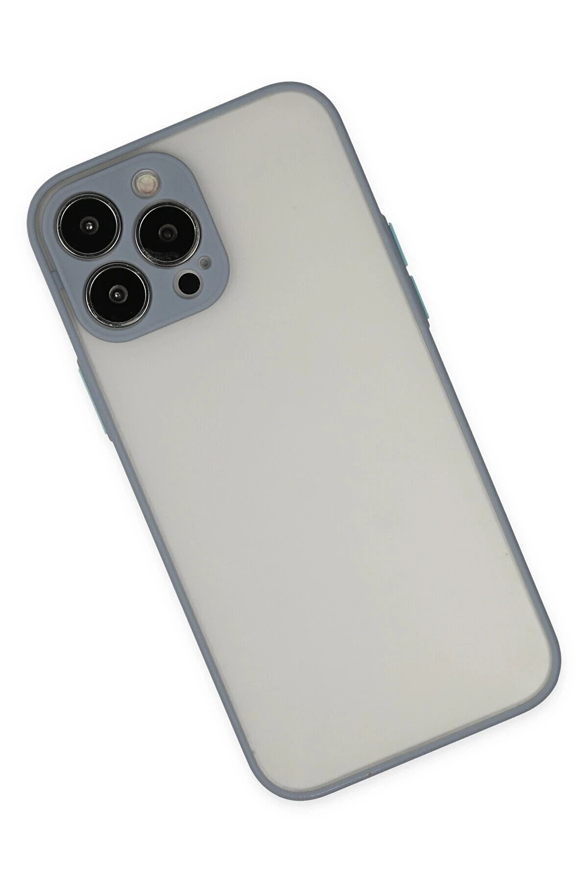 İphone 15 Pro Max Kılıf Montreal Si̇li̇kon Kapak - Gri̇ - Dropx2732-2295