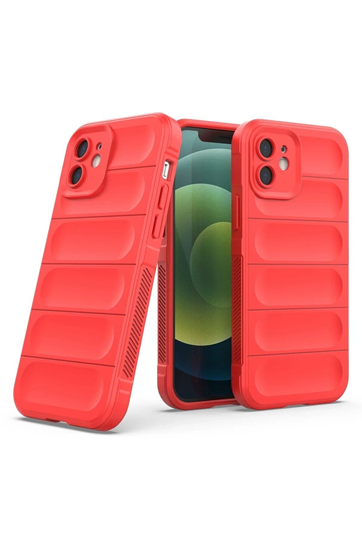 İphone 12 Kılıf Opti̇mum Si̇li̇kon - Kırmızı - Dropx6302-2221