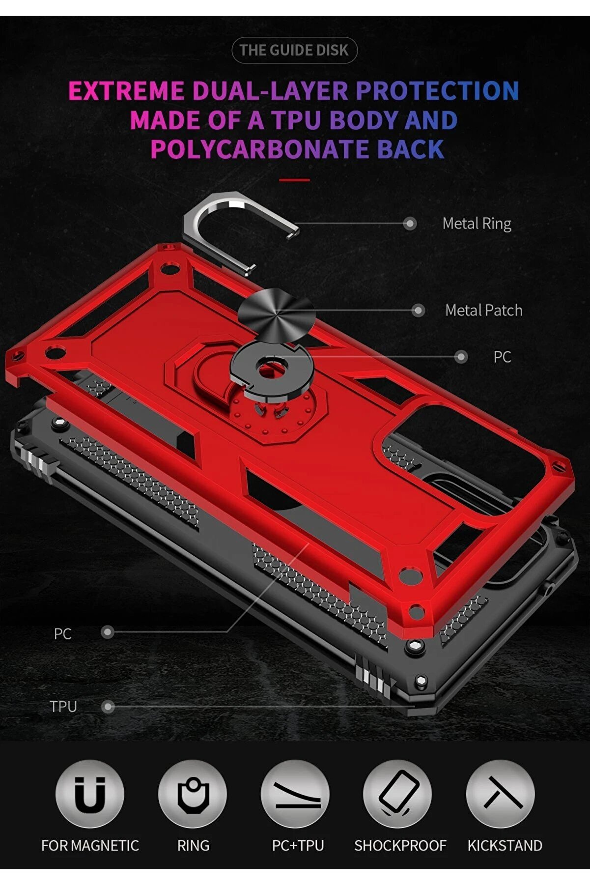 Samsung Galaxy A72 Kılıf Sofya Y&uuml;z&uuml;kl&uuml; Si̇li̇kon Kapak - Kırmızı - Dropx6792-6122