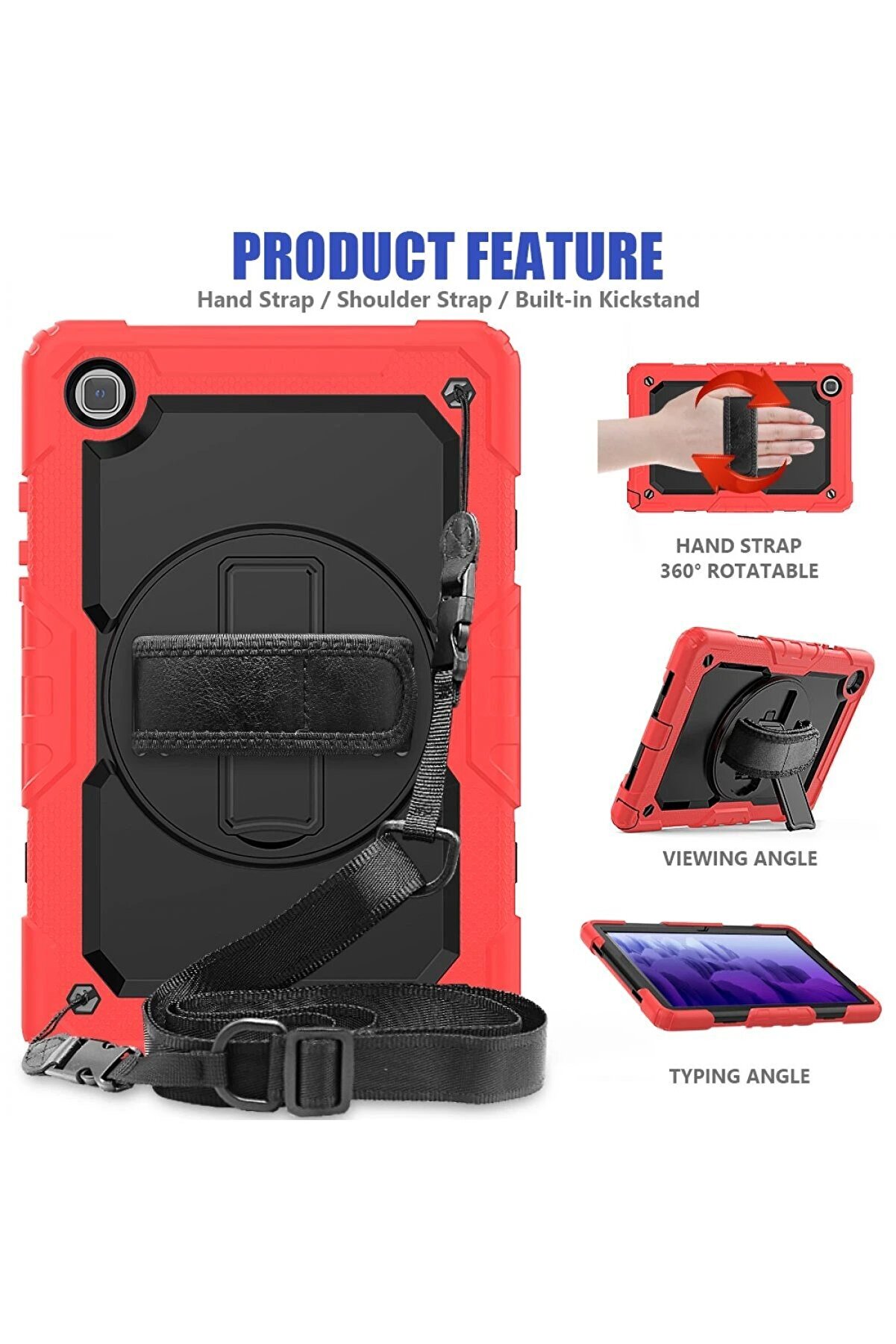 Samsung Galaxy Tab A7 10.4 Kılıf Pars Tablet Kapak - Kırmızı - Dropx9578-3955