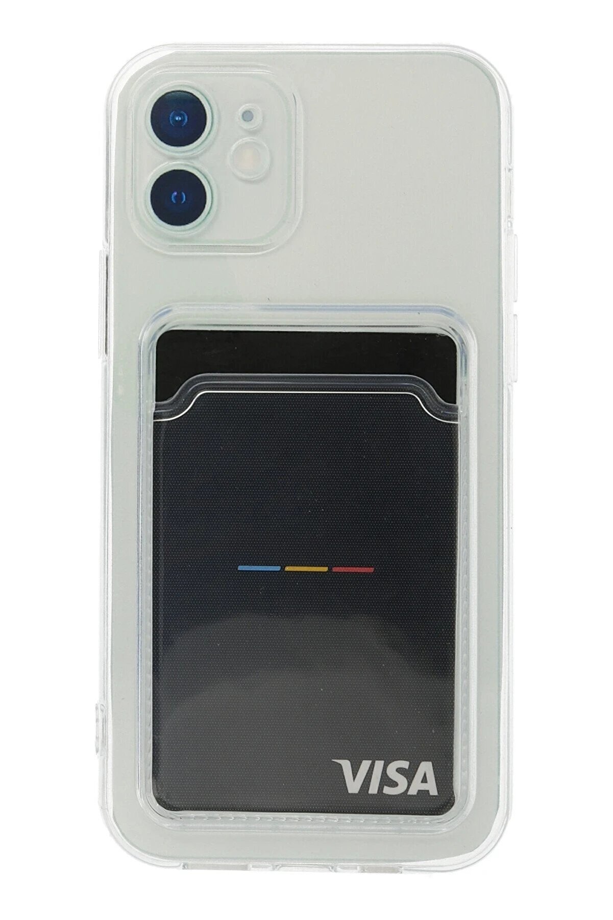 CepteToptan iPhone 12 Kılıf Kart Şeffaf Silikon - Şeffaf - DROPX6245-6158