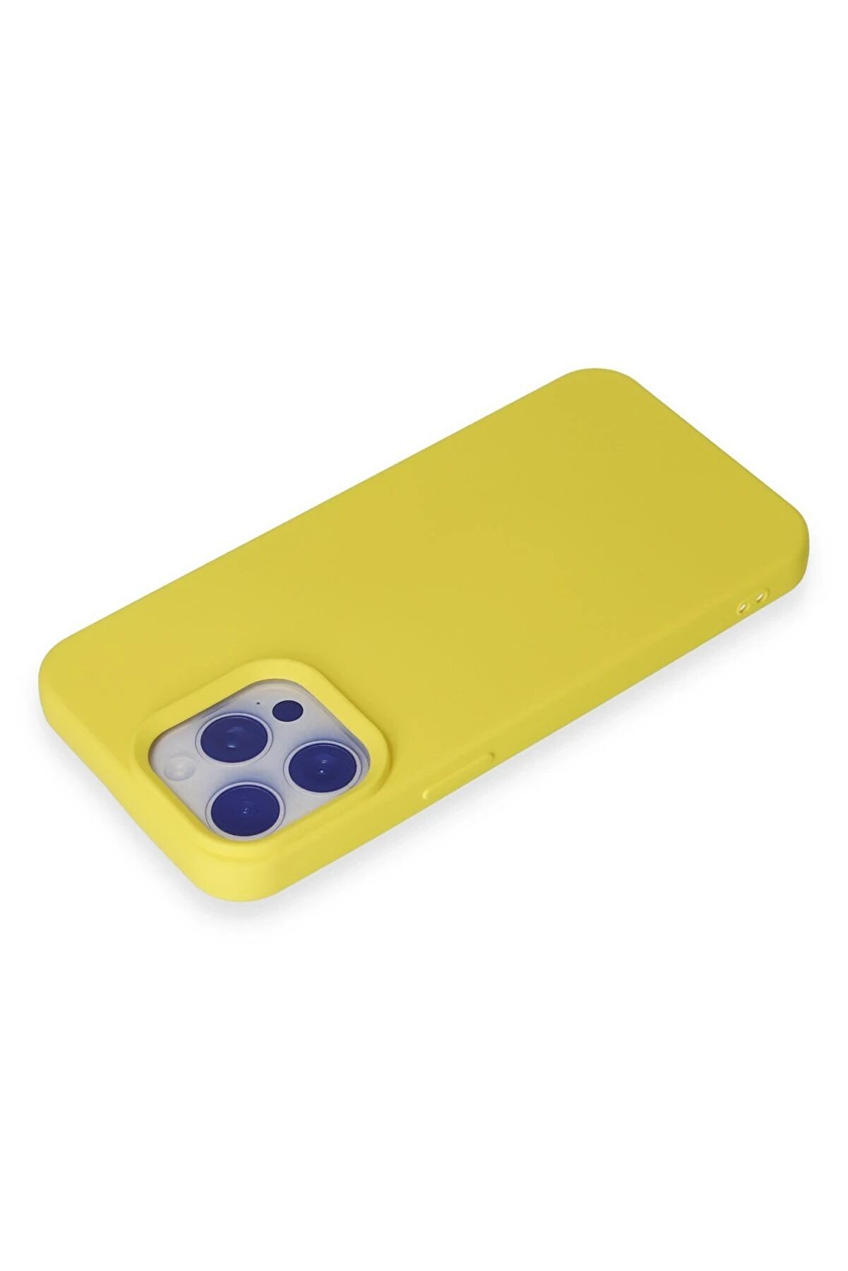 İphone 15 Pro Max Kılıf Nano İçi̇ Kadi̇fe Si̇li̇kon - Sarı - Dropx9929-9701