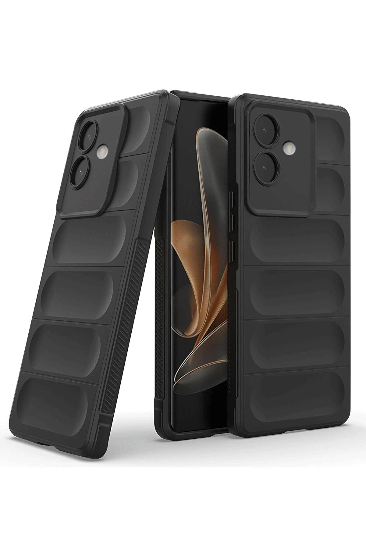 CepteToptan Oppo A3 Kılıf Optimum Silikon - Siyah - DROPX7285-4321