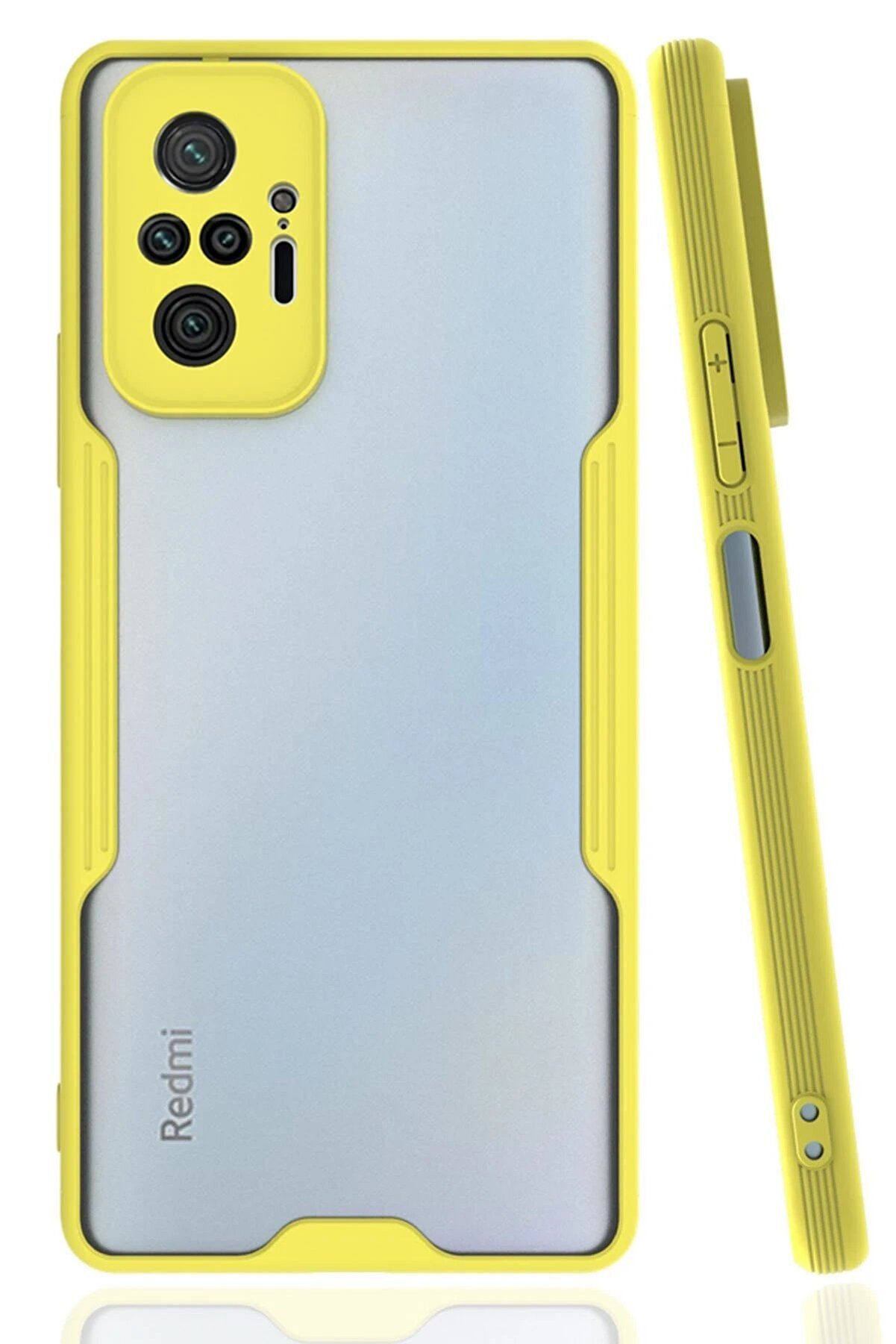 CepteToptan Xiaomi Redmi Note 10 Pro Kılıf Platin Silikon - Sarı - DROPX8674-5013