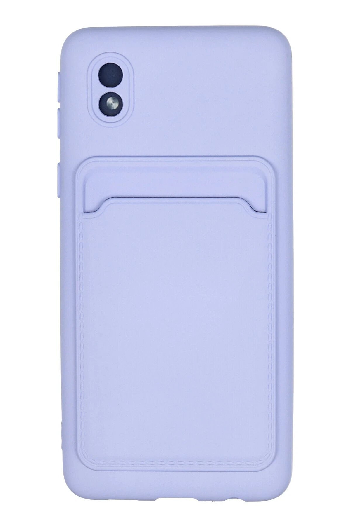CepteToptan Samsung Galaxy A01 Core Kılıf Kelvin Kartvizitli Silikon - Lila - DROPX8609-7790