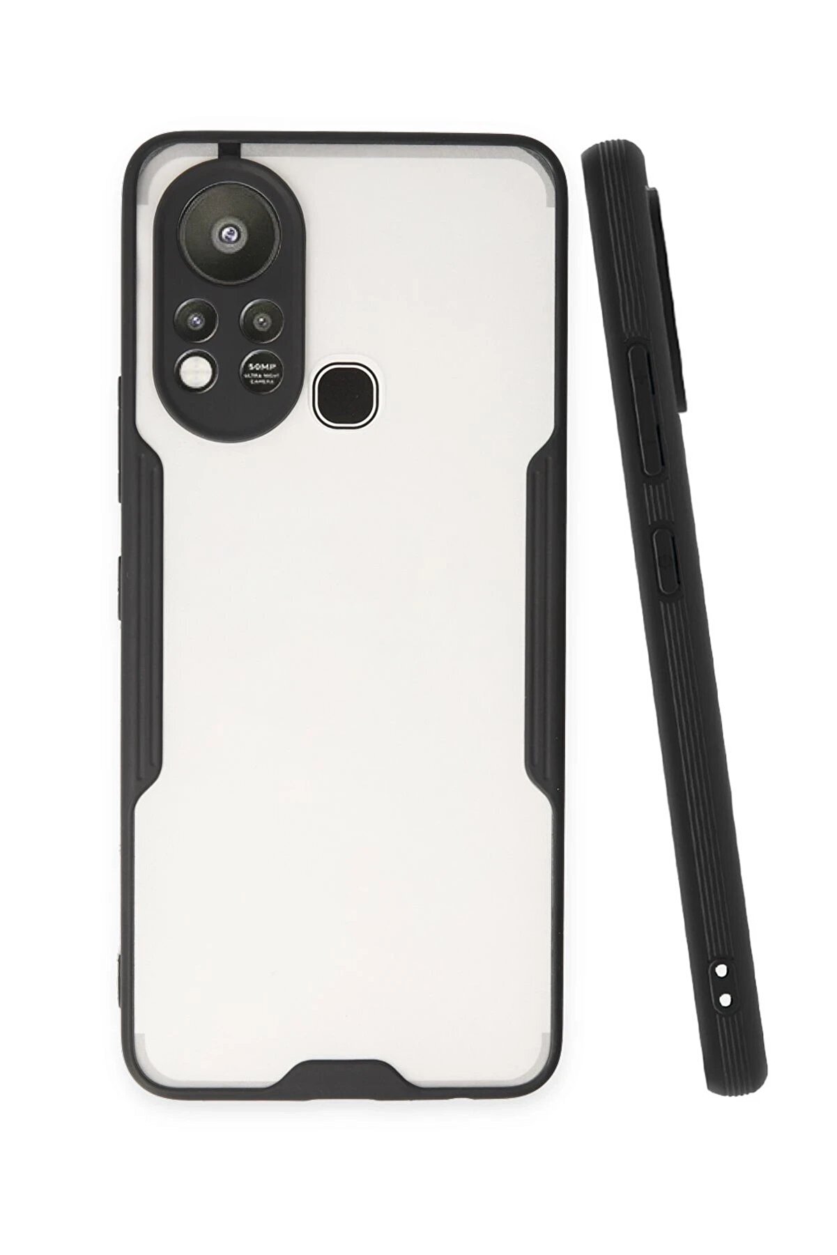 CepteToptan İnfinix Hot 11s Kılıf Platin Silikon - Siyah - DROPX3698-3682