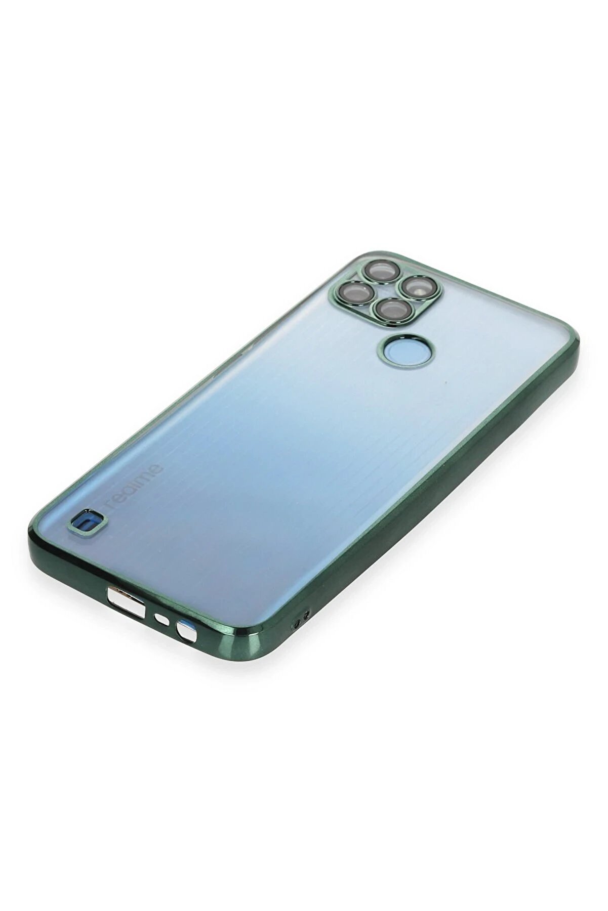 Realme C25Y Kılıf Lensli̇ Si̇li̇kon - Yeşi̇l - Dropx3675-5982