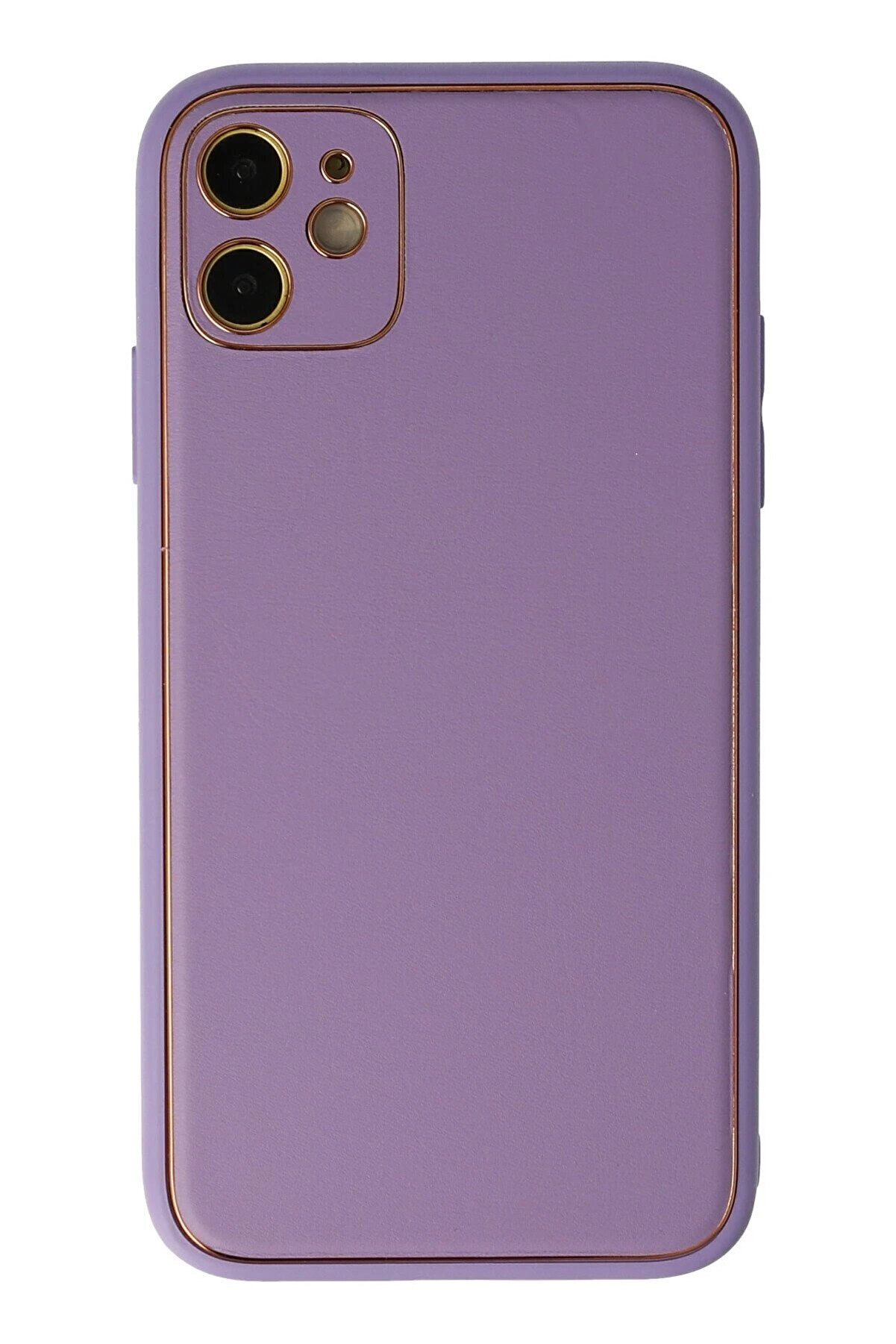 CepteToptan iPhone 12 Kılıf Coco Deri Silikon Kapak - Lila - DROPX6931-9031