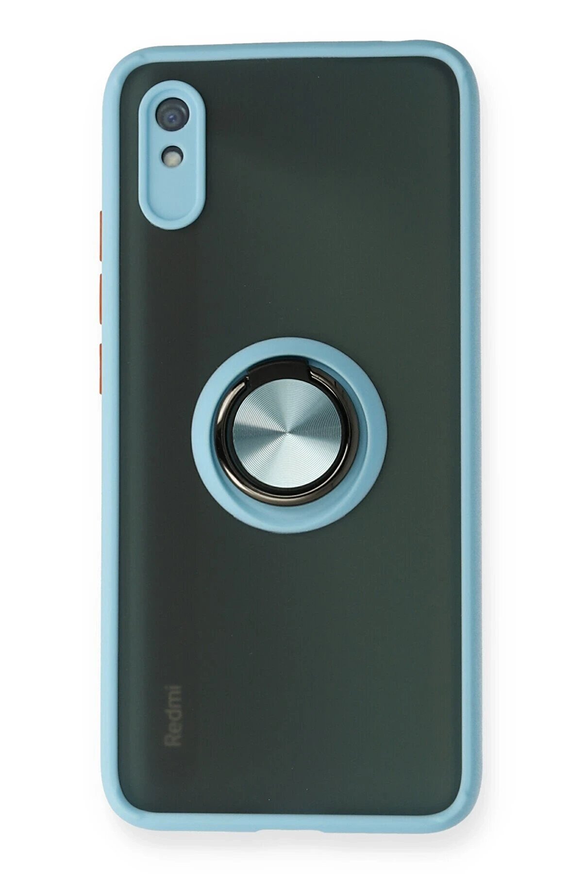 CepteToptan Xiaomi Redmi 9A Kılıf Montreal Yüzüklü Silikon Kapak - Buz Mavi - DROPX1318-9388