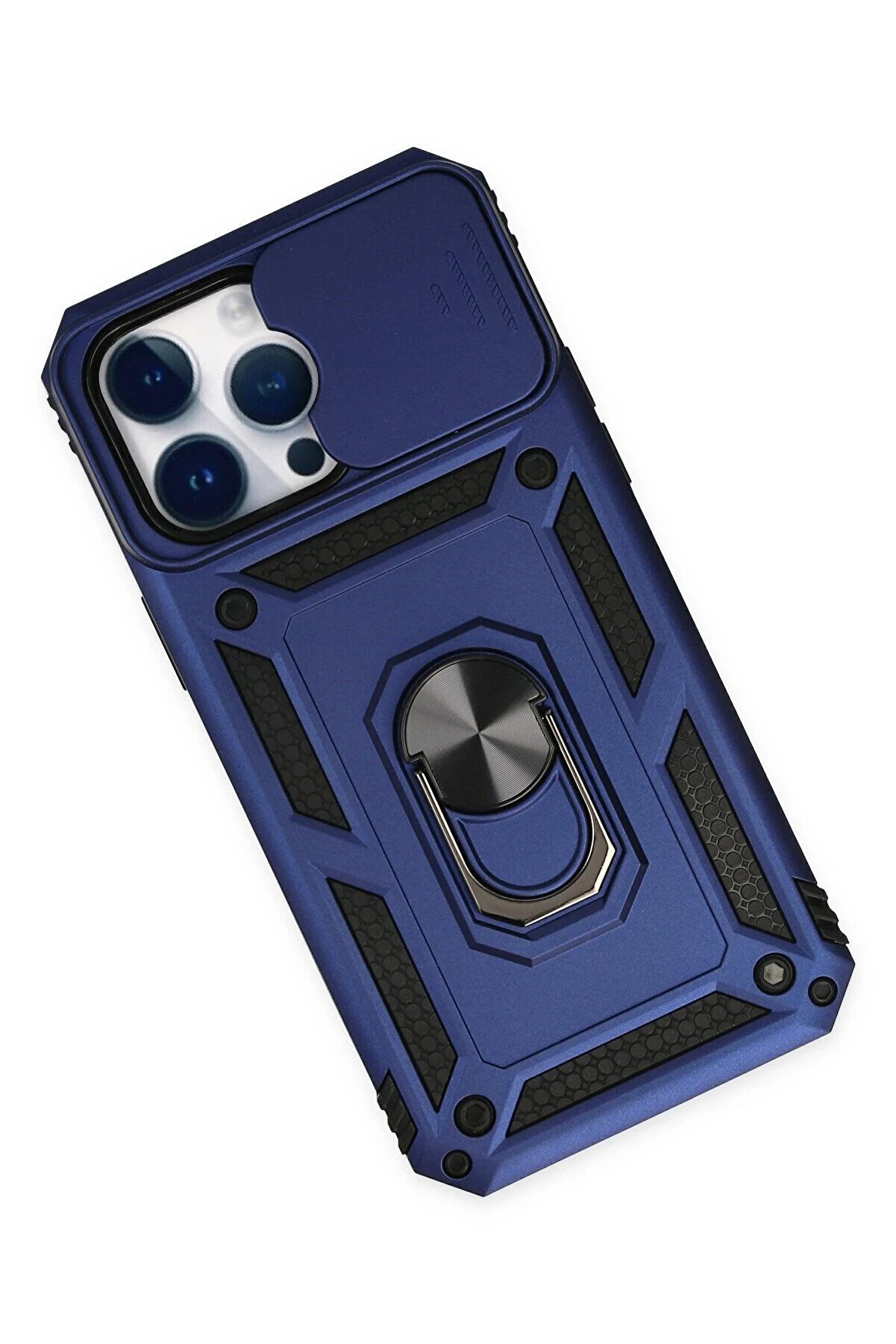 İphone 14 Pro Max Kılıf Pars Lens Yüzüklü Si̇li̇kon - Laci̇vert - Dropx8080-4415