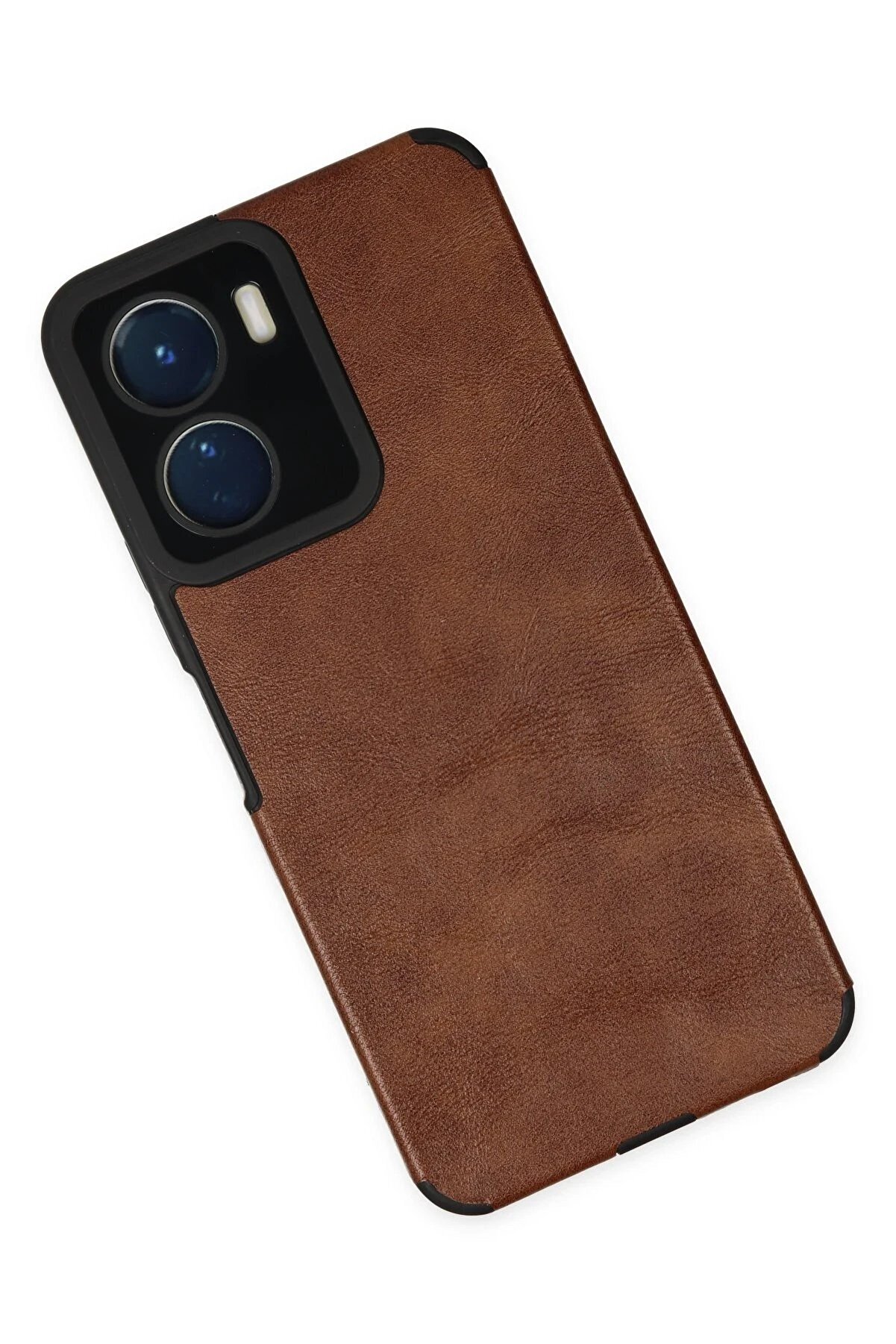 Vi̇vo Y16 Kılıf Loop Deri̇ Si̇li̇kon - Kahverengi̇ - Dropx6653-6042