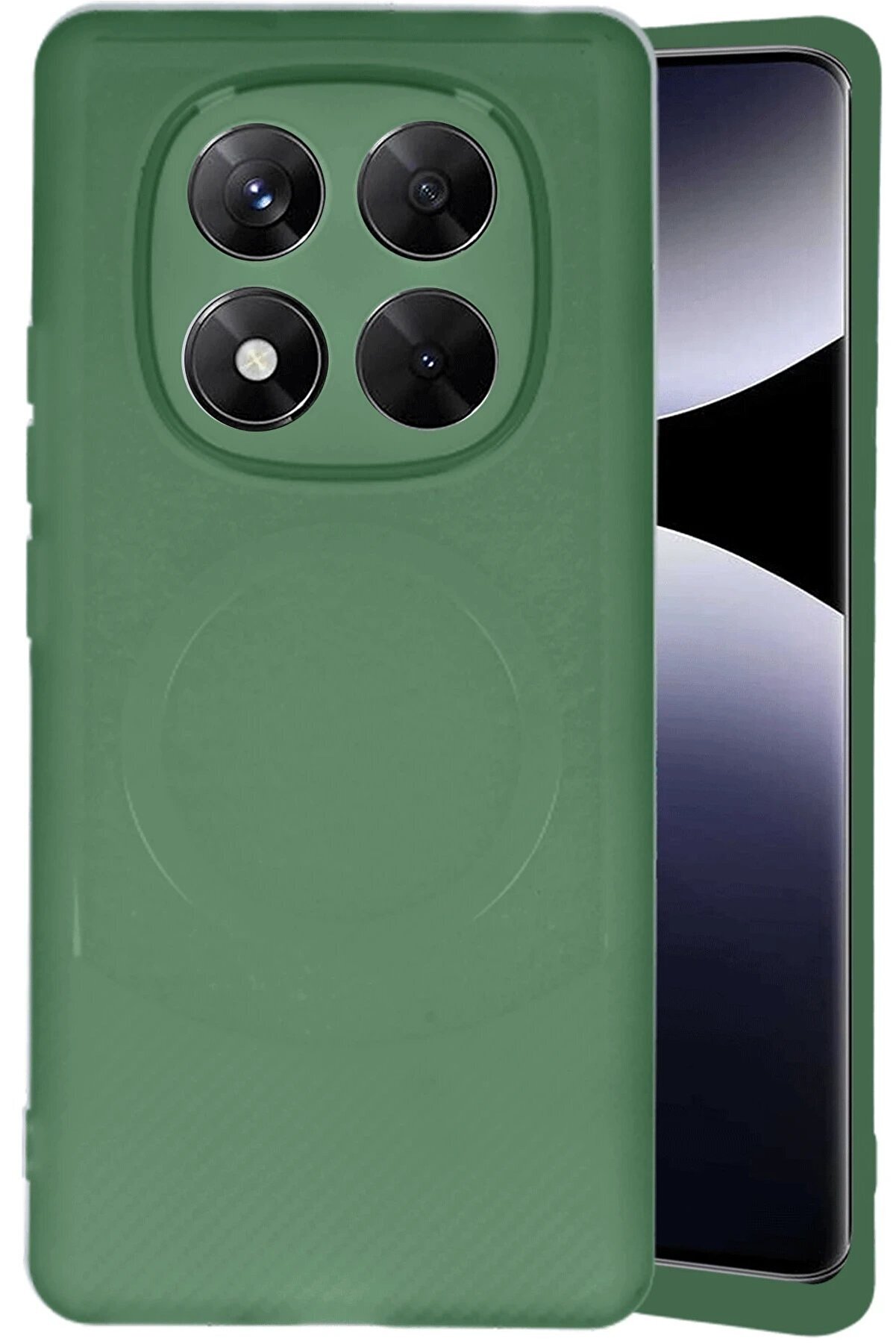 CepteToptan Xiaomi Redmi Note 14 Pro 5G Kılıf Maya Karbon Kapak - Koyu Yeşil - DROPX4108-4800