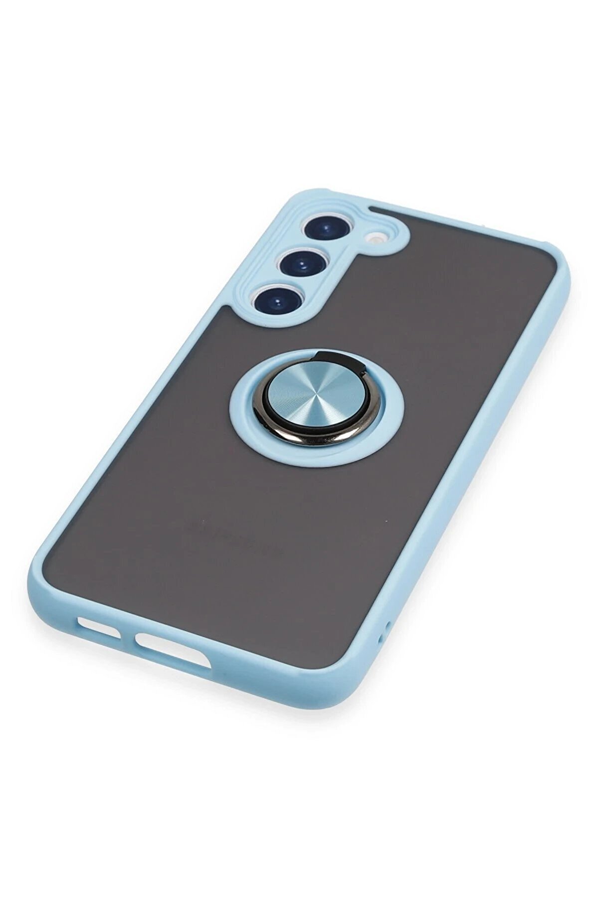 Samsung Galaxy S23 Plus Kılıf Montreal Yüzüklü Si̇li̇kon Kapak - Buz Mavi̇ - Dropx1842-5236